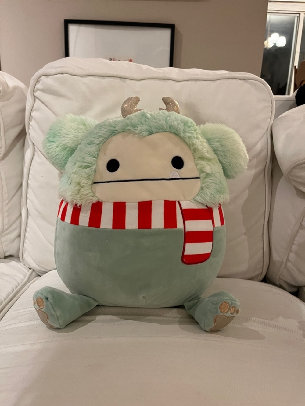 Squishmallow 12” Joelle the Bigfoot Holiday 2021 Edition - Mint Green Scarf